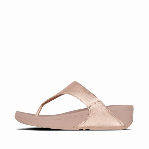 Fitflop Lulu Leather Toe Post Sandals Rose/Gold Womens - South Africa (CBFJ48613)